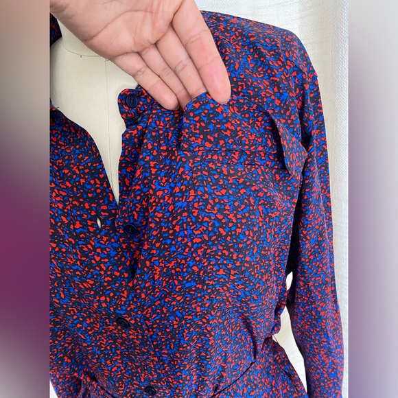 Kenzo Belted Silk Dress Micro Camo Pockets - Picture 5 of 16